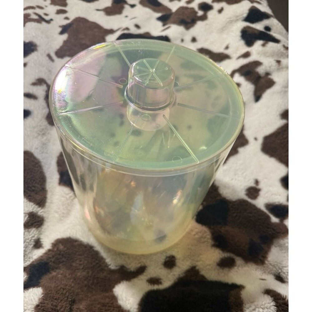 NEW Ice Bucket With Tong - Iridescent NEVER USED